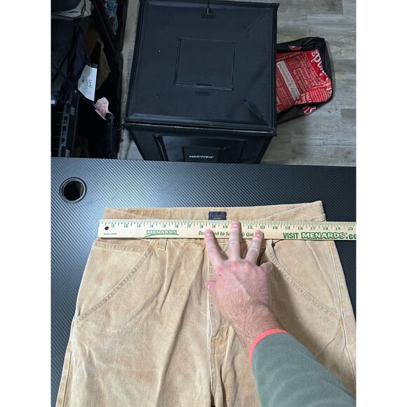 Y2K Tommy Jeans Double Knee Jeans Tan Utility Size 36x32 Streetwear - Picture 4 of 12